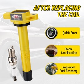 SPARKWHIZ UF311 Ignition Coils with Iridium Spark Plugs, Compatible with 2003-2007 Honda Accord, 2002-2009 CRV, 2002-2011 Civic, 2003-2011 Element, 2002-2006 RSX, UF583, C1382, GN10370