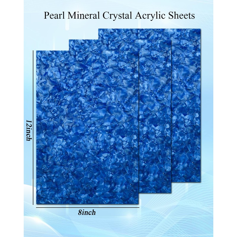 TOEPODO Pearl Mineral Crystal Acrylic Sheets 1/8 Thick Cast Acrylic