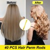 PYEUIFT 40 Pieces Small Perm Rollers, Perm Set, Hair Rollers,