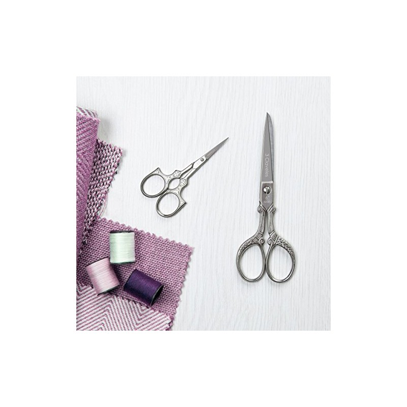 3 claveles 60 – Embroidery Scissors, Fleur De Lis, 3.5