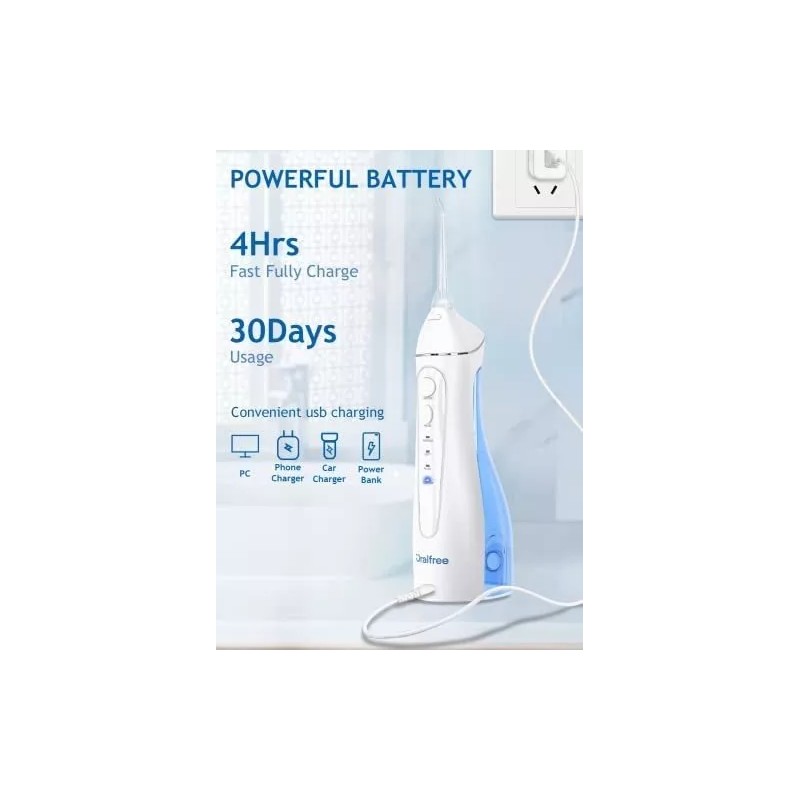 Oralfree Limpiador De Hilo Dental Con 4 Modos De Irrigador