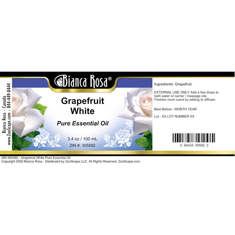 Bianca Rosa Grapefruit White Pure Essential Oil (3.40 oz, ZIN: