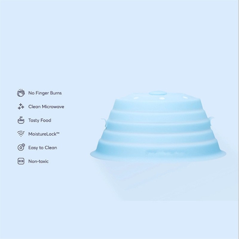 Microwave Splatter Cover Collapsible Microwave Plate Silicone Cover Absorbable Microwave