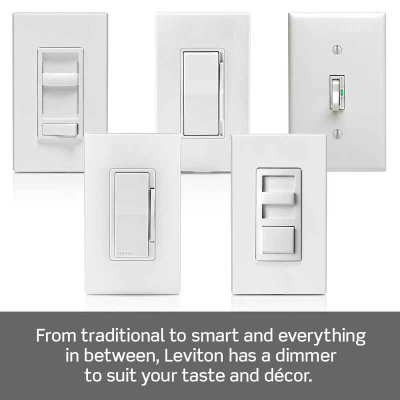Leviton TBL03-10W Tabletop Slide Control Lamp Dimmer, 300-Watt, White, 1