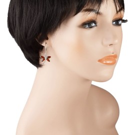 Sterling Silver and Baltic Honey Amber French Leverback Dragonfly Earrings