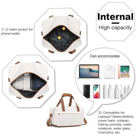 KONO Ryanair Travel Bag Hand Luggage Bag Unisex Gym Handbag Weekender, beige / brown