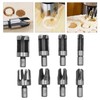 8Pcs Wood Plug Drill Bit Cutter Carbon Steel Industrial Barrel