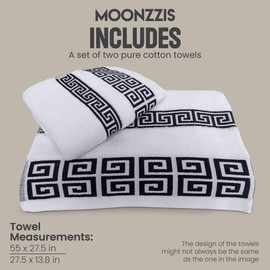 MOONZZIS Standing Towel Rack-2 Tier, Set of Towels Included Pure Cotton, Standing Towel Racks for Bathroom, Towel Rack freestanding, Free Standing Towel Rack