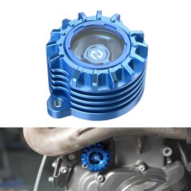 NICECNC Blue CNC Transparent Engine Oil Filter Cover Cap Compatible with 690 Enduro 2008-2009,690 Enduro R 2009-2024,Compatible with Husqvarna 701 Enduro 2016-2024,701 Supermoto 2016-2024,See Fit