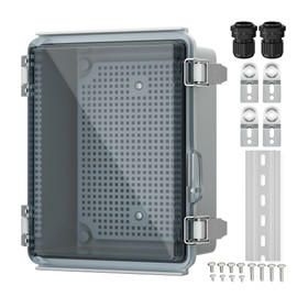 Joinfworld Outdoor WIFI Enclosure Weatherproof Locking Outdoor WIFI Box Plastic Waterproof Switch Router Enclosure Box 8.7x6.7x4.3"