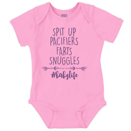 Brisco Brands Spit Up Pacifier Snuggle Babies Life Baby Romper Boys or Girls