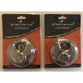 KINGMAN 2 Circle Padlock lock 80mm / 2keys. Protect Your Valuables-Stai
