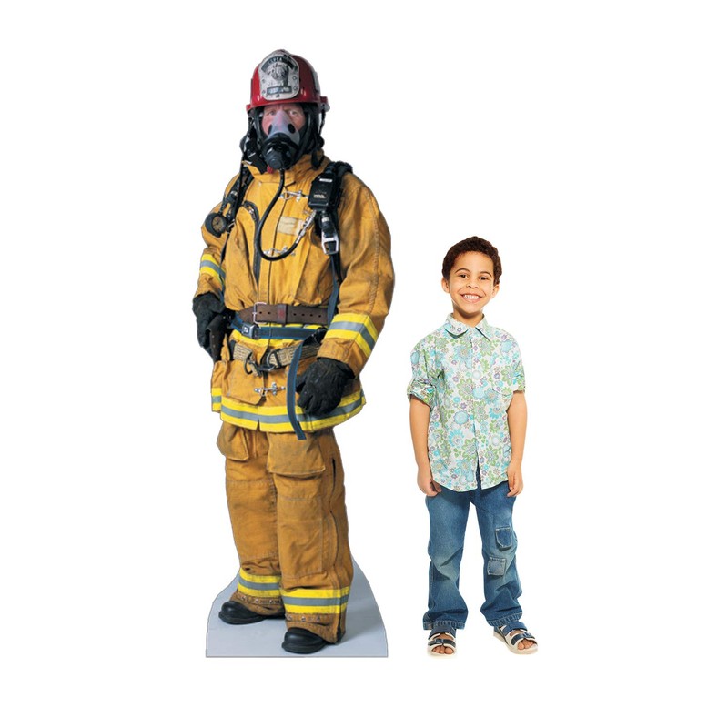 Cardboard People Firefighter Life Size Cardboard Cutout Standup