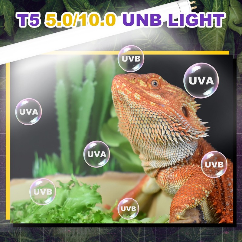Reptispa 5.0 UVB Light for Reptiles, T5 HO 24 Watt