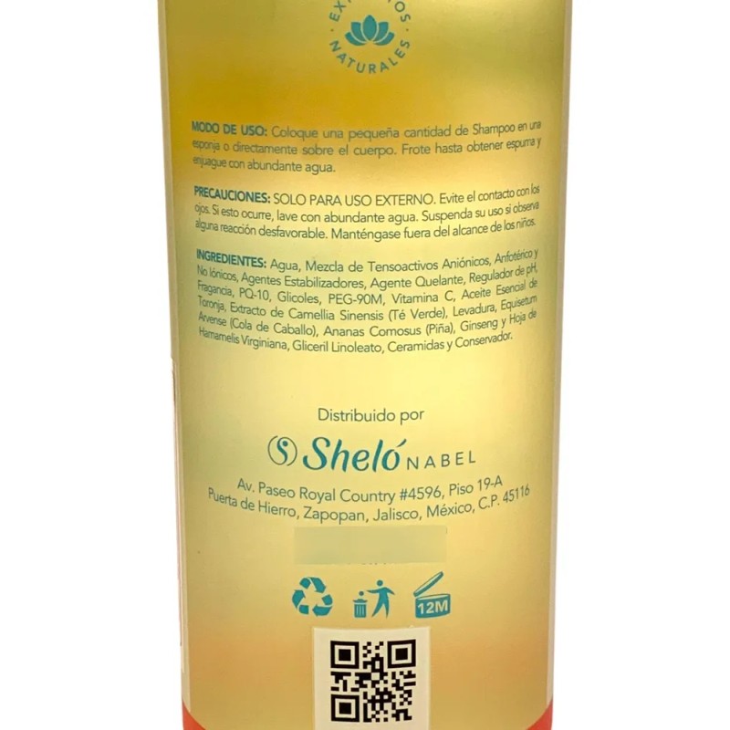 Piña Colada Shampoo Corporal Shelo Nabel® 530ml. 5 Piezas