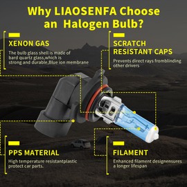 LIAOSENFA Fit For Ford F150 F-150 (2015-2023) Halogen Headlights bulbs, 9005 High Beam + H11 Low Beam + 9145 Fog Light Bulbs Combo - Headlights Bulbs, Plug and Play, IP68, Pack of 6.