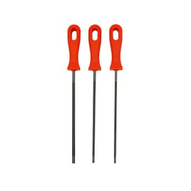 J&R Quality Tools VCT 3 Piece Chainsaw Chain Saw Chain Sharpening File Rod Set Durable Carbon Steel