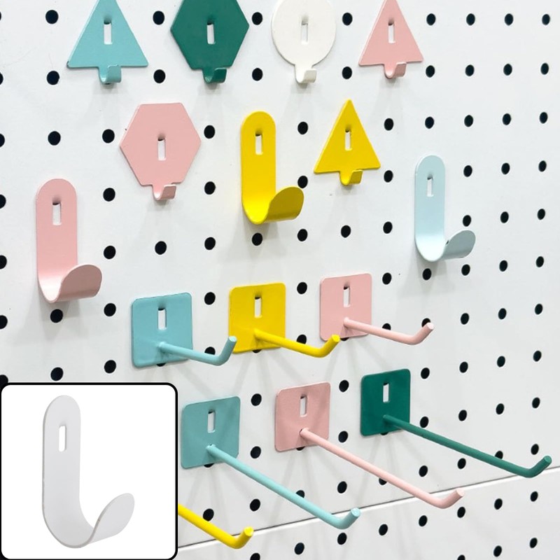 Savagrow 25Pcs Small Pegboard Hooks White Study Peg Hooks U