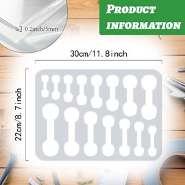 beinkmake 15 in 1 Dumbbell Router Template Acrylic Clear Valet Tray Router Template for Woodworking Drawing Inlay Templates Charcuterie Board Handicraft Decorative Templates 11.8x8.6 inch