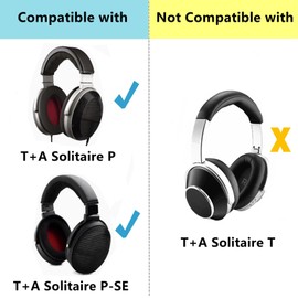 TaiZiChangQin Replacement Ear Pads Compatible with T+A Solitaire P Solitaire P-SE Headphones Microfiber Fabric Noise Isolating Foam