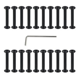 Oedema M3×4mm Binding Post Screw Black Chicago Screws Φ4×25mm Belt Screws for Leather Crafting, Photo Album, Stainless Steel