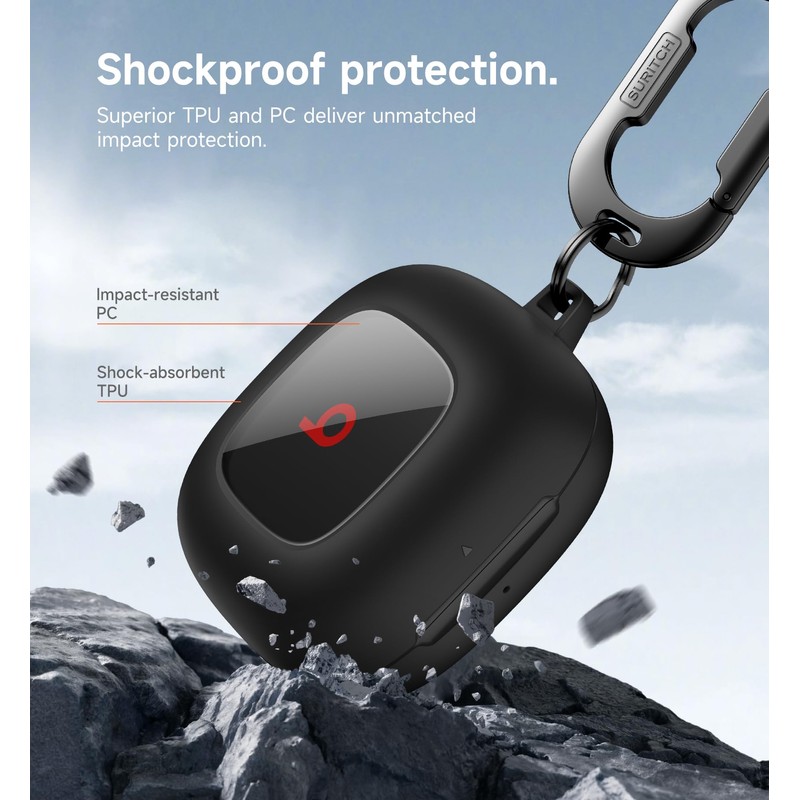 SURITCH Case Compatible with Beats Fit Pro Earbuds, Shock-Absorbing Protective