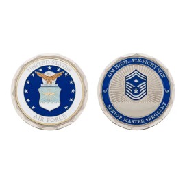 AIR FORCE SENIOR MASTER SERGEANT WITH DIAMOND 1.75" USAF CHALLENGE COIN