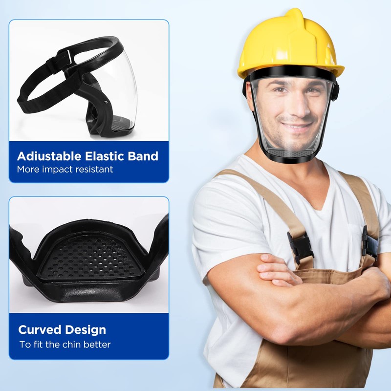Full Face Shield, Clear Full Face Protective Shield, Reusable Anti-Fog