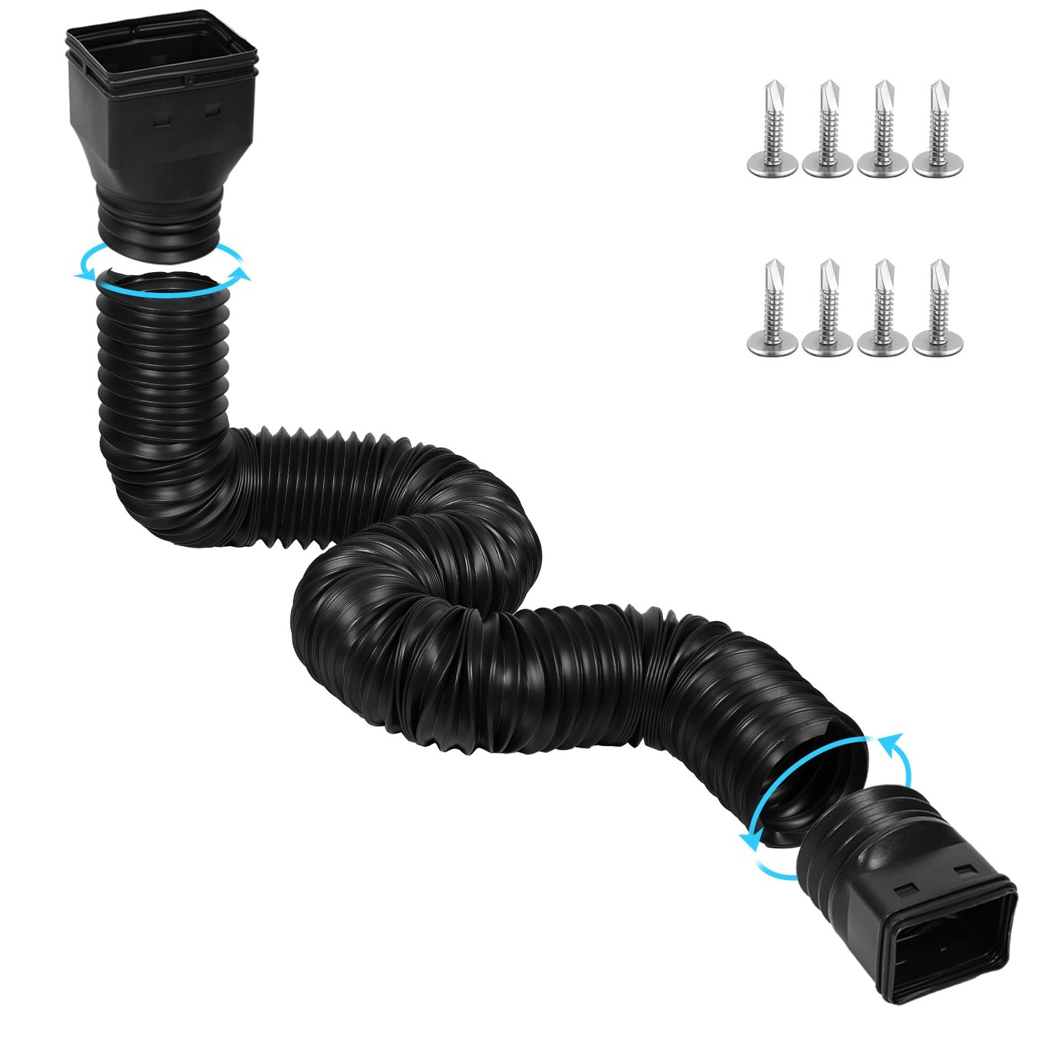 plusgutter 11.5ft Long Gutter Downspout Extensions Flexible, Drain ...