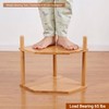 WooFawn 2-Tier Expandable Bamboo Corner Shelf - Dish/Plate Organizer for