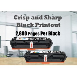 Dell (Set of 2) 4Benefit Compatible for CANON045H 045H Toner Cartridge CRG045H 2xBlack 2-Pack for Color imageCLASS MF634Cdw LBP612Cdw MF632Cdw MF634Cdw LBP612Cdw MF632Cdw Laser Printer