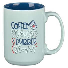 With Love Nurses - Taza de café para enfermeras, guantes de goma, color verde azulado, divertido regalo para enfermeras, grande, 14 onzas