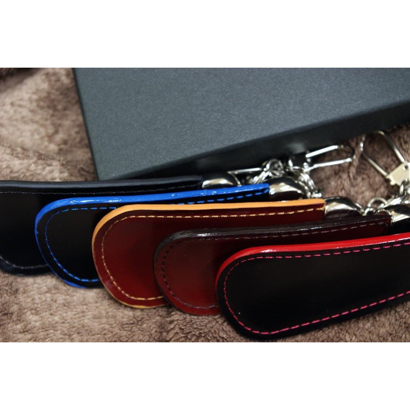 Saint Mode Cordovan Keychain with Shoehorn, black/blue