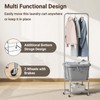 ELYKEN Laundry Cart with Hanging Rack, Rolling Laundry Hamper with