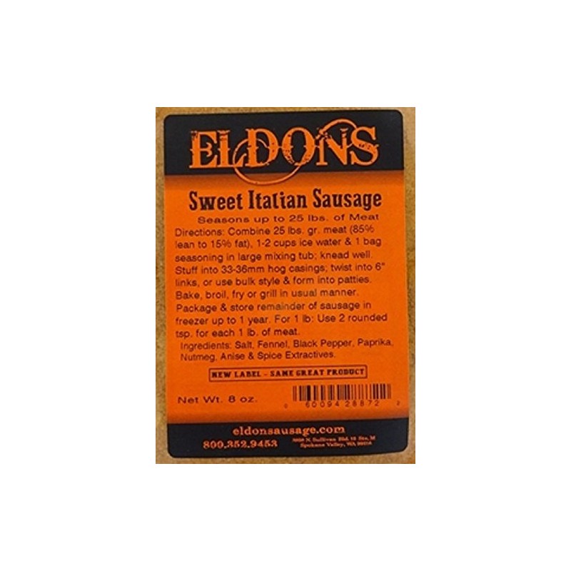Mild Sweet Italian Fresh Sausage Seasoning Seasons 25 Lbs. #887