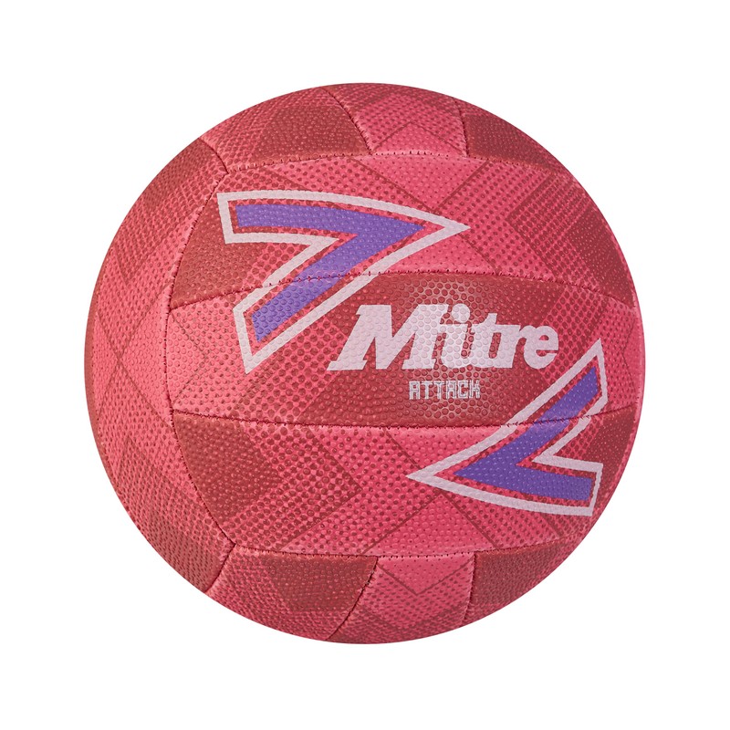 Mitre Attack Unisex Adult Football, Pink/Purple/White, 4