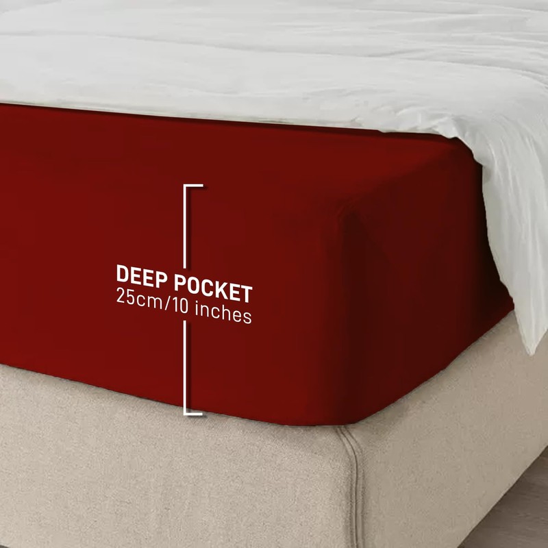 My home store Fitted Sheet 25 cm Deep Brushed Microfiber