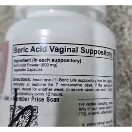 NutraBlast Boric Life Vaginal Suppositories 600mg | Supports Odor Control
