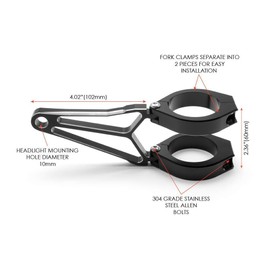 Motorbike Headlight Brackets 34-35mm Fork Mounted Razor Style Aluminium