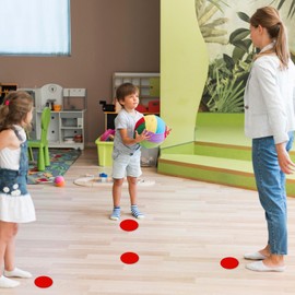 YIKIADA Red Dot Stickers 6 Inches Vinyl Self-Adhesive Waterproof Colored Circle Labels Kid Floor Decals Removable Line Up Round Tags for Office Classroom 10 PCS