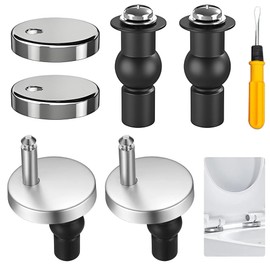 Toilet Seat Attachment, Set of 4 Toilet Seat Attachment from Top with Screwdriver, Toilet Seat Attachment, Toilet Lid Holder, Toilet Seat Replacement Parts for Toilet Repairs