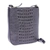 Modaprincipe Crocodile Embossed Leather Shoulder Bag Vertical Waterproof, grey