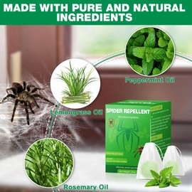 Peppermint Oil Spider Repellent - 24 Pack Spider Repellent Balls for House Garage to Get Rid of Spiders Outdoor Indoor, Deterrent for Roaches, Ants, Bugs, Spider, Keep Pest Out Safe for Humans & Pets