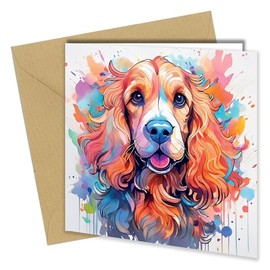 Dog Greeting Cards, Various Dogs, Watercolour & Pen, Ideal for Birthdays from the Dog, Anniveraries, Get Well Cards, Good Luck Card, Fathers Day, Mothers Day (#404 Cocker Spaniel)