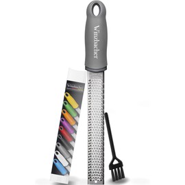 Winzbacher® Premium Zester / Grater, Parmesan / Lemon / Nutmeg / Ginger Grater and Much More Razor-Sharp Stainless Steel Blade, Dishwasher-Safe, Incl. Protection & Cleaning Brush