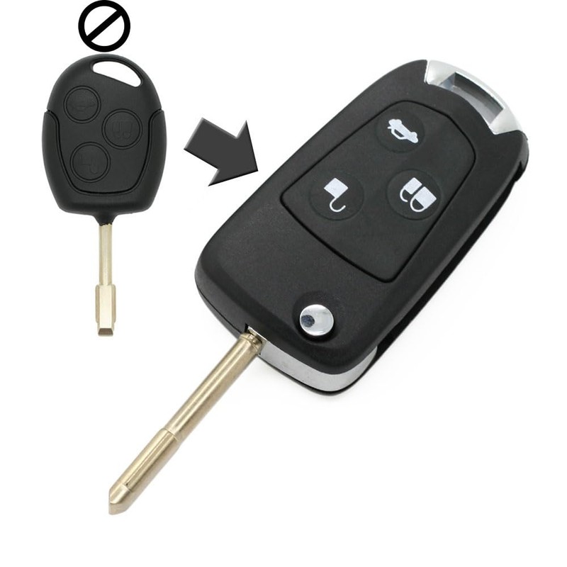 BROVACS Modified Upgraded Flip Key Shell Compatible with FORD 3