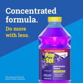 Pine-Sol 2X Concentrated Multi-Surface Concentrated Formula, All-Purpose Cleaner, Lavender Clean, Scent 40 Fluid Ounces (Pack of 2 total of 80 Fl oz) Makes 80 Gallons Of Cleaning Solution