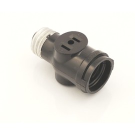 Leviton 1403 Two Outlet Socket Adapter, Black