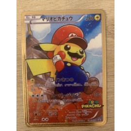 Mario Pikachu 294 Gold Metal Japanese Pokémon Card Art Collectible/Gi