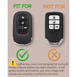 OOKZuckle Key Fob Cover Leather Compatible with Honda - for Accord Civic CR-V Pilot HR-V Sport 2025 2024 2023 2022 / Passport 2026 - Handcrafted Leather Smart Key Fob Case (Downtown Brown, 5 Buttons)